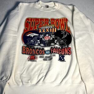 Vintage 1999 Superbowl Denver Broncos vs Atlanta Falcons Sweatshirt Size XL